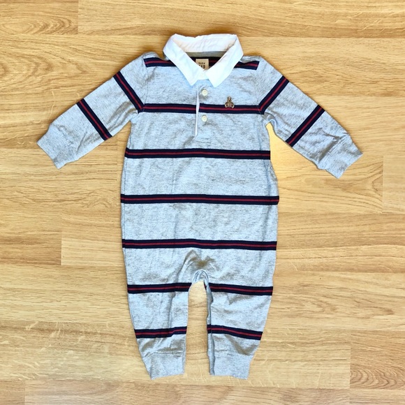 GAP One Pieces Euc Gap Baby Boy Brannan Bear Collared Rugby Striped